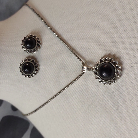 Spiral Cabochon Necklace and Earrings Set Popcorn Chain - Picture 6 of 6